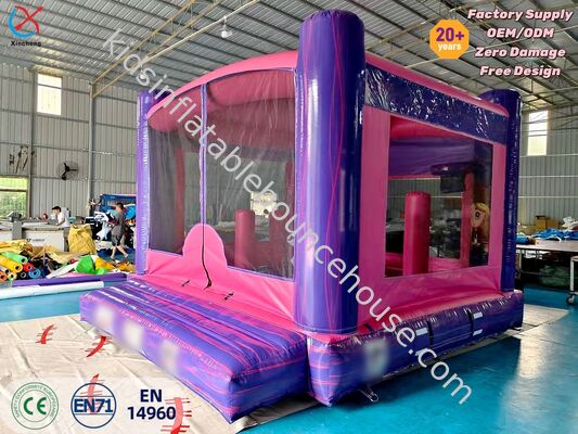 Fabricante PVC Casa de salto inflável Rosa Púrpura Comercial Aluguel de festas de castelo de saltos