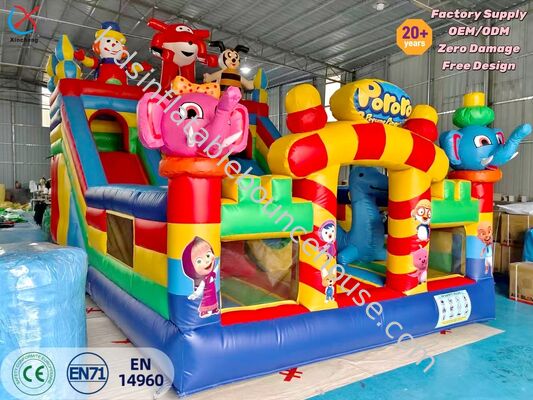 Castelo de salto combinado da corrediça inflável personalizada da casa do salto do tema dos desenhos animados para o negócio alugado